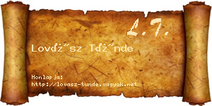 Lovász Tünde névjegykártya